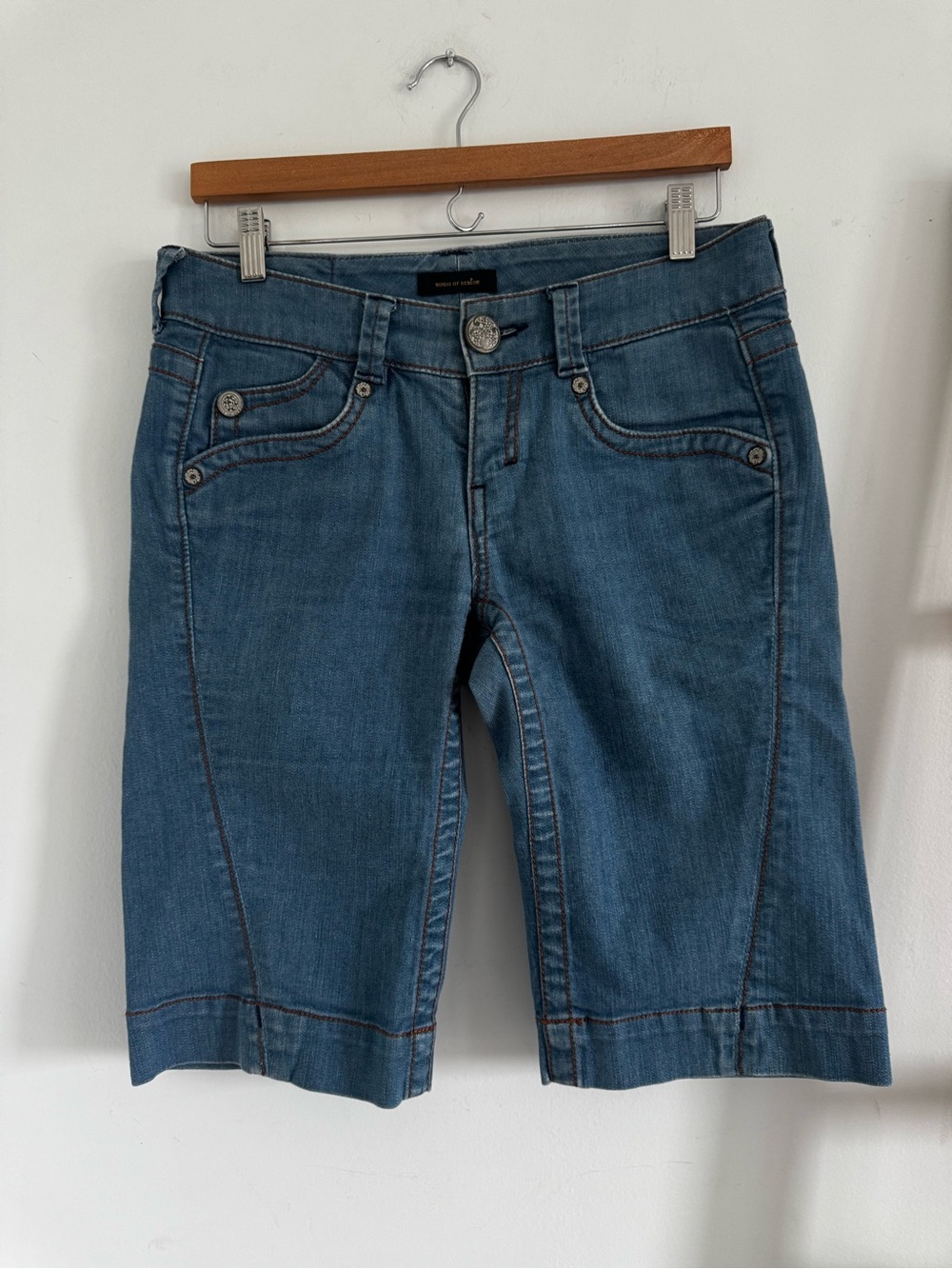 Blue Denim Bermuda Shorts - Women’s Casual Stretch
